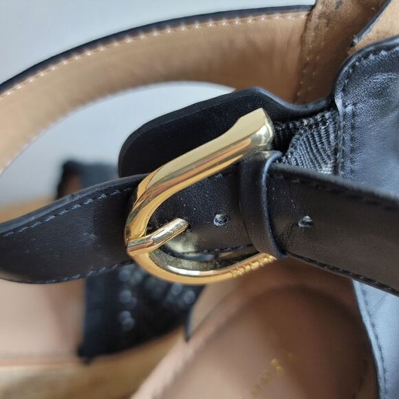 Tommy Hilfiger terrin Black raffia wedge sandals - Picture 3 of 11